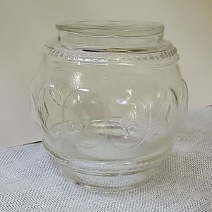 Vtg Ceiling Light Fixture Glass SHADE Diamond & Beaded Bathroom Hallway 5 1/2"